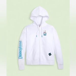Disneyland Zip-Up Hoodie with Blue Print and embroidery